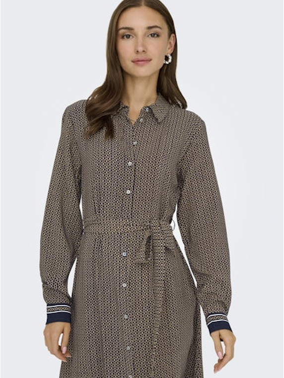 ONLVEDA BORDER L/S LONG DRESS WVN