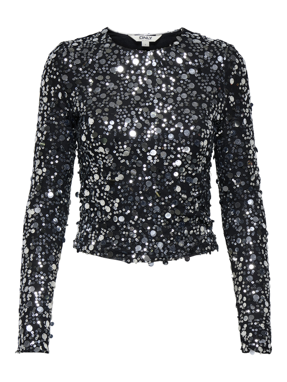 ONLCATINA LS SEQUINS TOP WVN