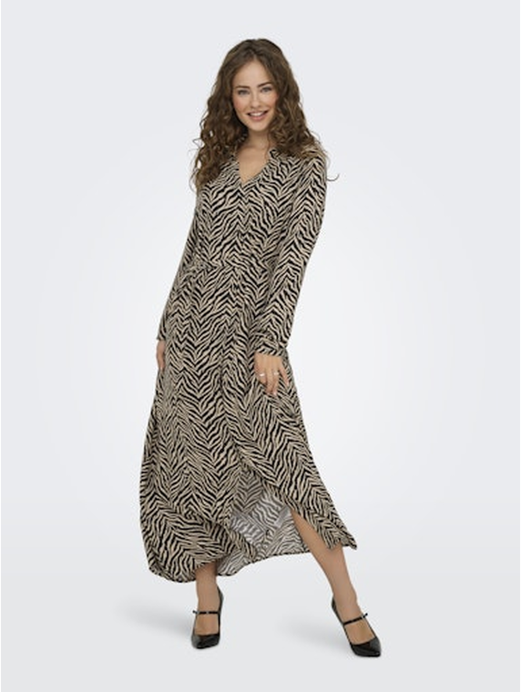 ONLNOVA LIFE VIS L/S RENNA LONG DRESS