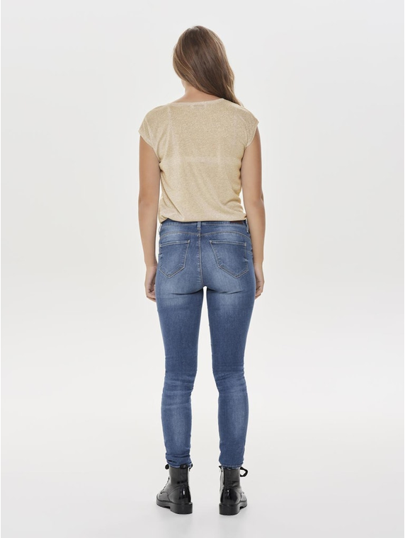 ONLSILVERY S/S V NECK LUREX TOP JRS NOOS