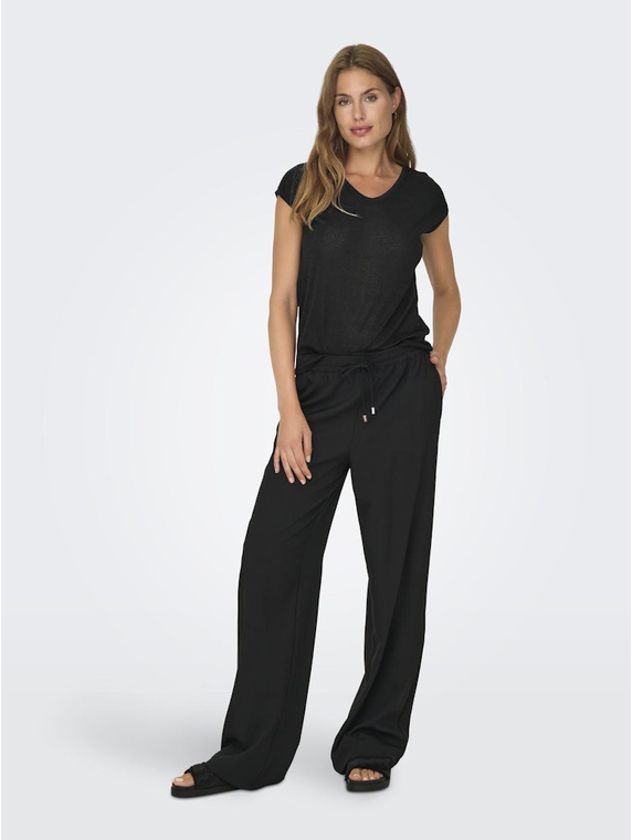 ONLSILVERY S/S V NECK LUREX TOP JRS NOOS