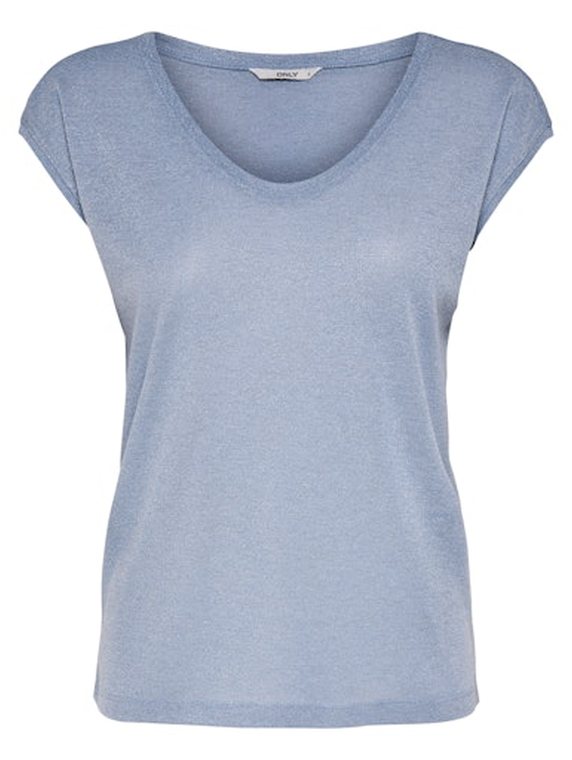 ONLSILVERY S/S V NECK LUREX TOP JRS NOOS