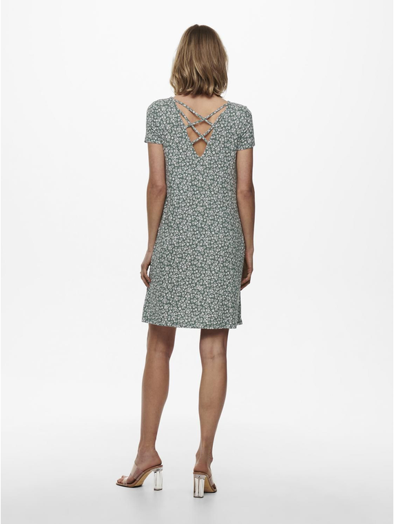 ONLBERA BACK LACE UP S/S DRESS JRS NOOS