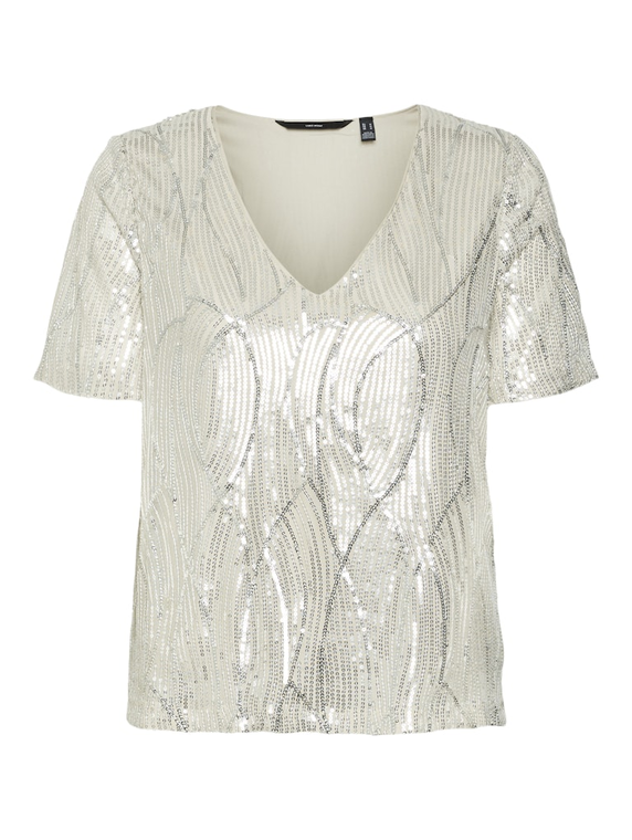 VMELLEN SS V-NECK TOP JRS