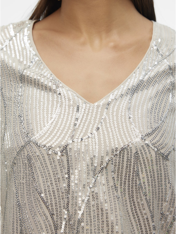 VMELLEN SS V-NECK TOP JRS