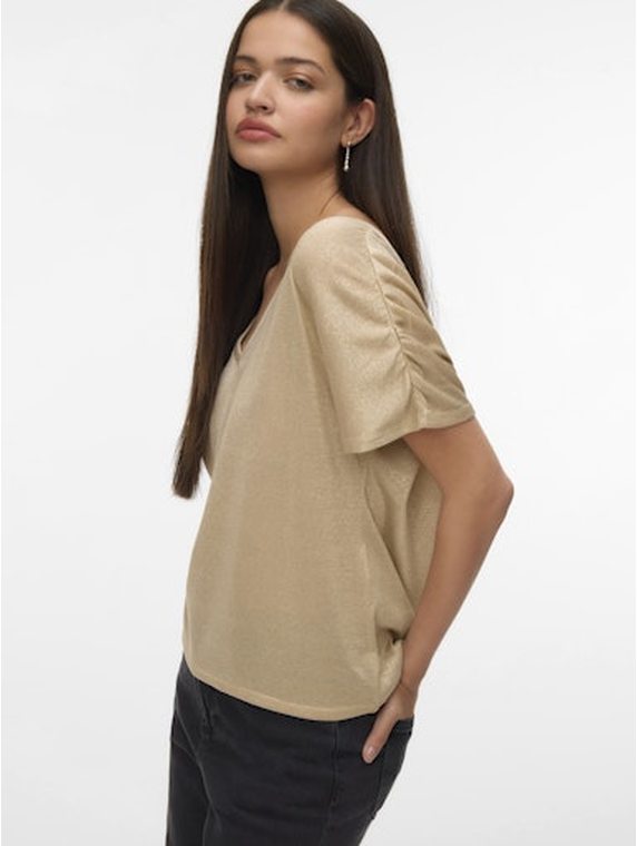 VMGOLDA SS V-NECK TOP JRS BTQ