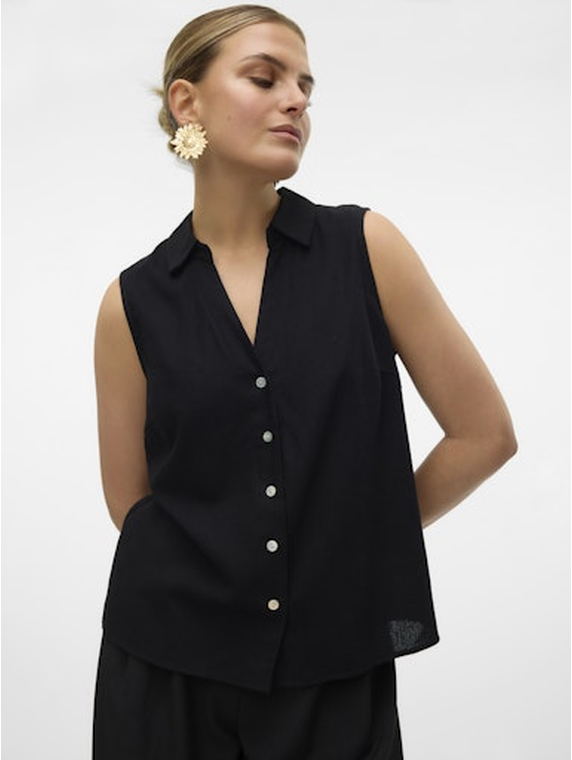 VMMYMILO SL V-NECK SHIRT WVN  GA