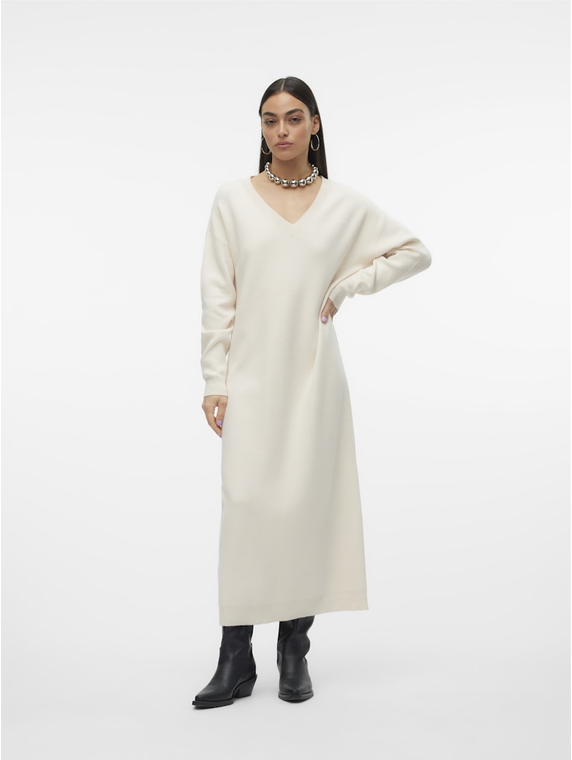 VMGOLD LS V-NECK 7/8 DRESS GA