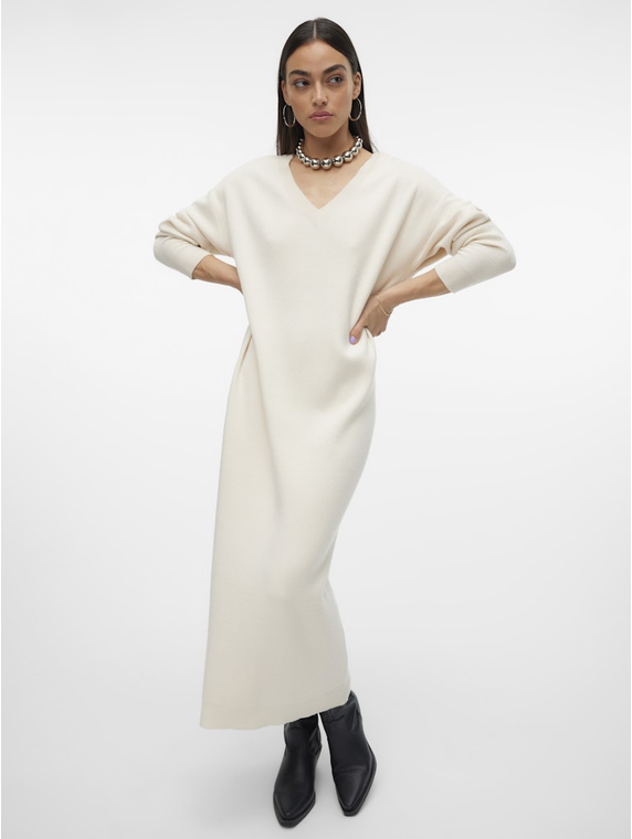 VMGOLD LS V-NECK 7/8 DRESS GA