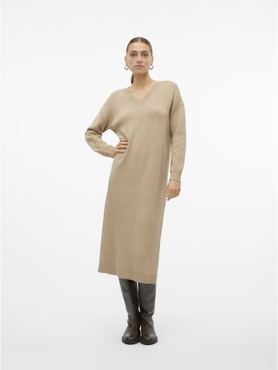 VMGOLD LS V-NECK 7/8 DRESS GA