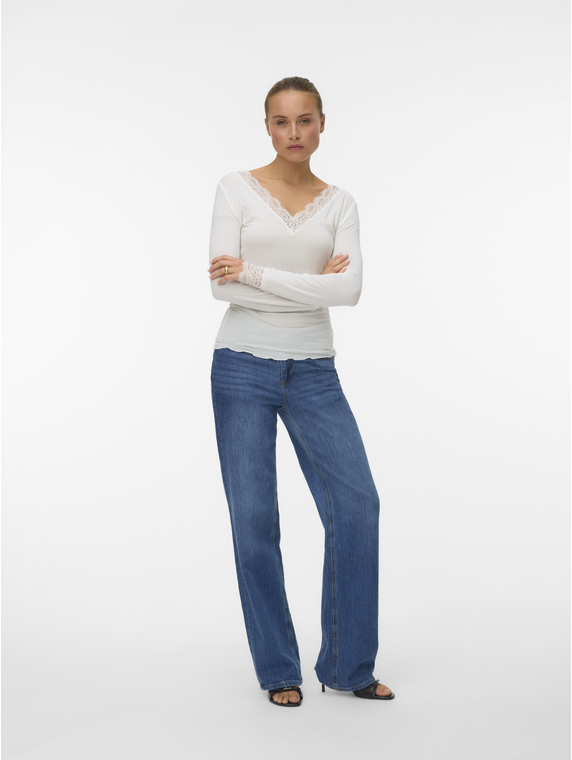 VMSKYE LS V-NECK LACE TOP JRS NOOS