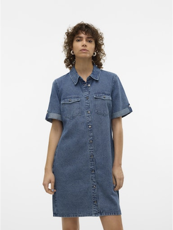 VMJENNIE SS SHORT DENIM DRESS GA NOOS